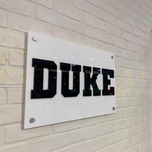 reception signage at duke