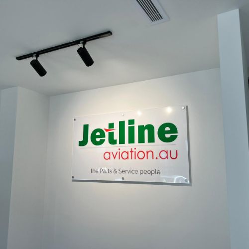 reception signage at jetline