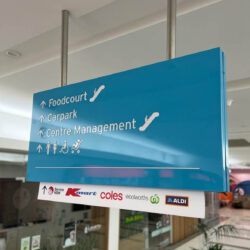 retail signage in shopping centre