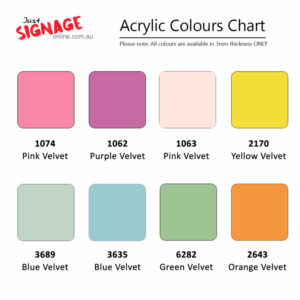 acrylic colour chart